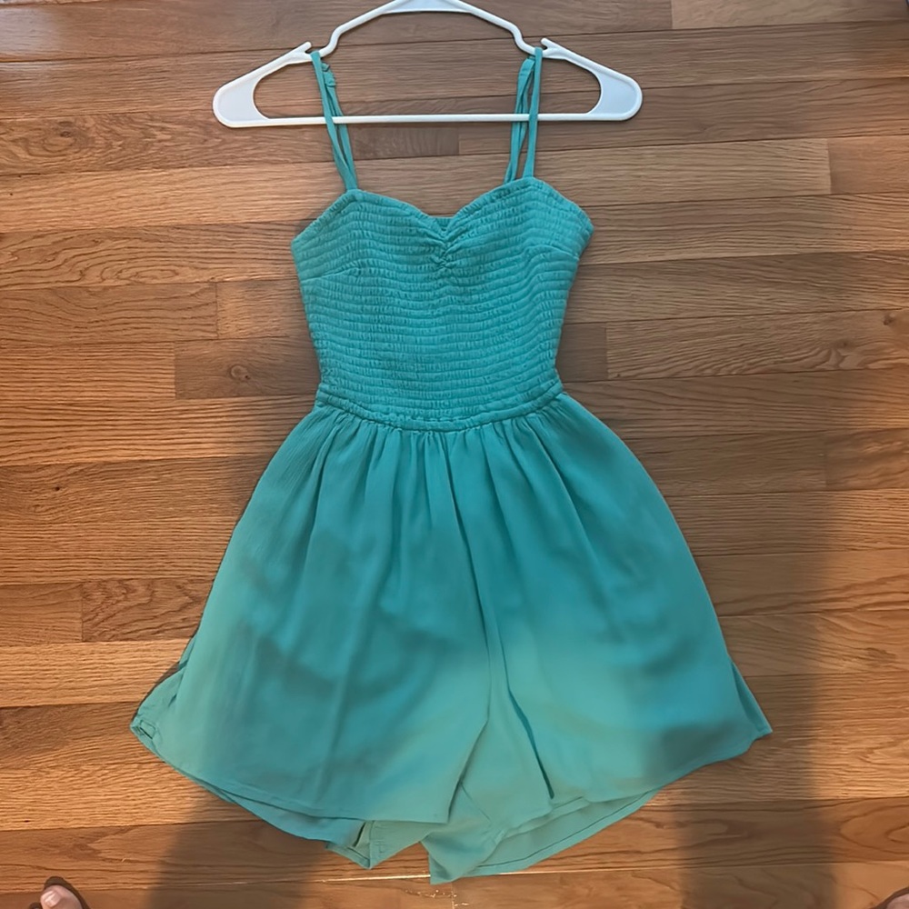 Teal Flowy Romper